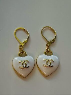 CHANEL Gold Pendants turned into Earrings
